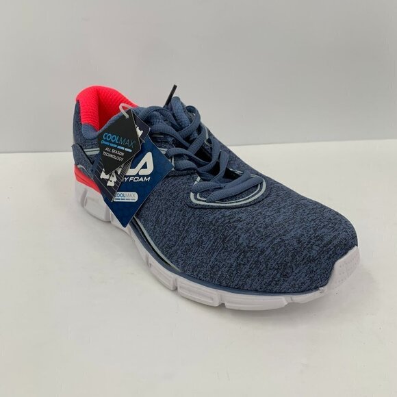 FILA Coolmax Memory Foam sneaker tennis shoe comfort women blue new 9.5 WIDE - Picture 3 of 7